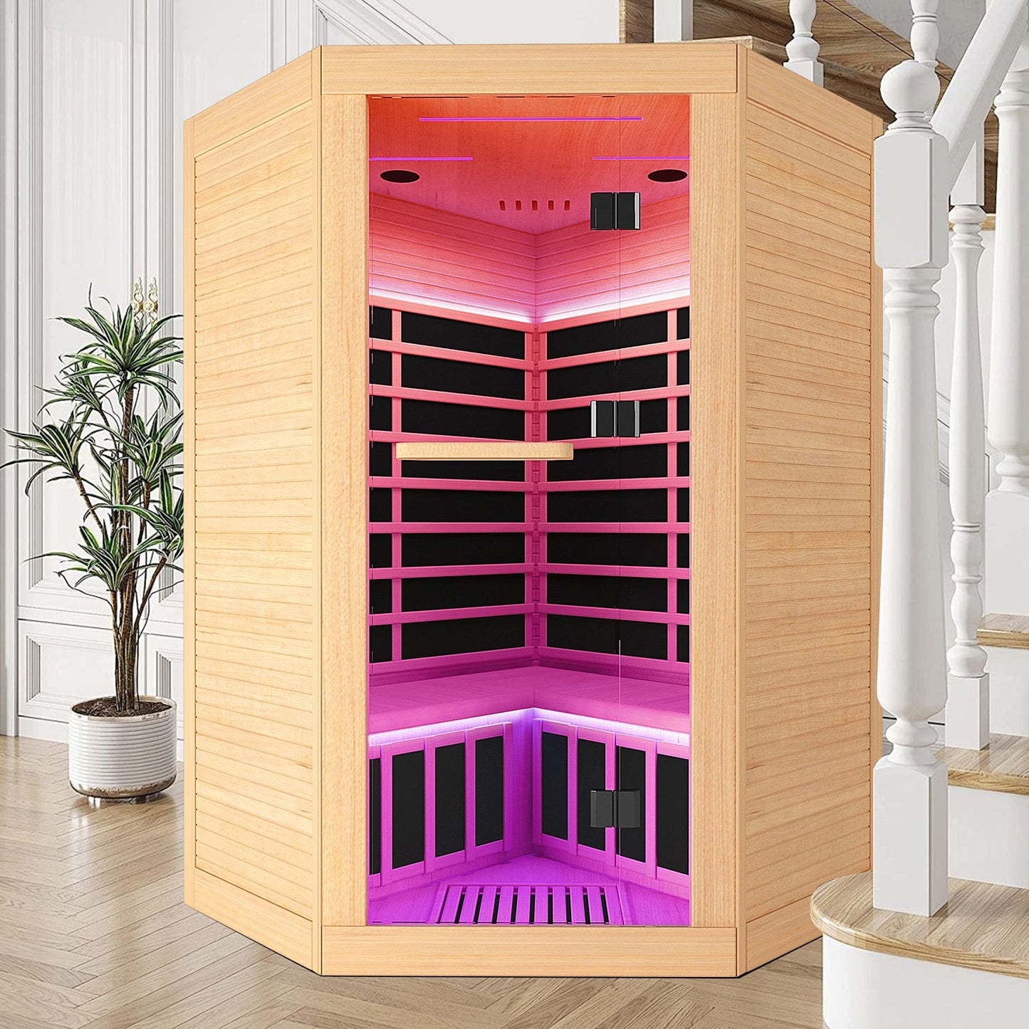 Canadian hemlock pentagonal double sauna