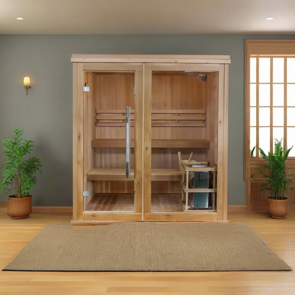 Charleston 4-Person Indoor Traditional Sauna Double Bench